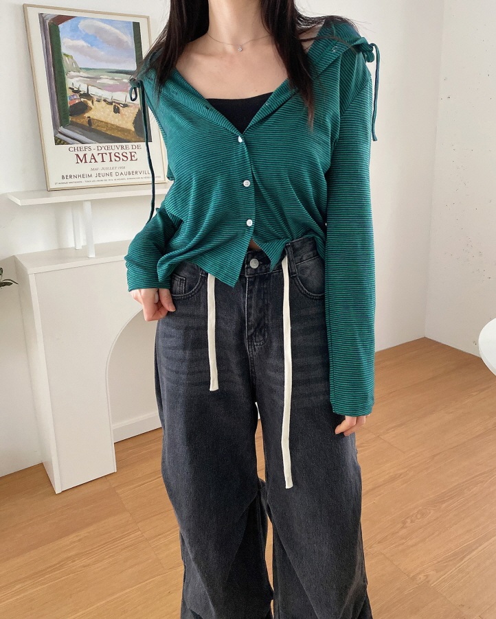 ドロストボーダーフードカーディガン | 詳細画像20