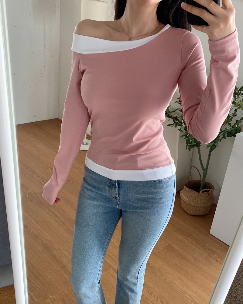 配色ワンショルダーTシャツ | 詳細画像10