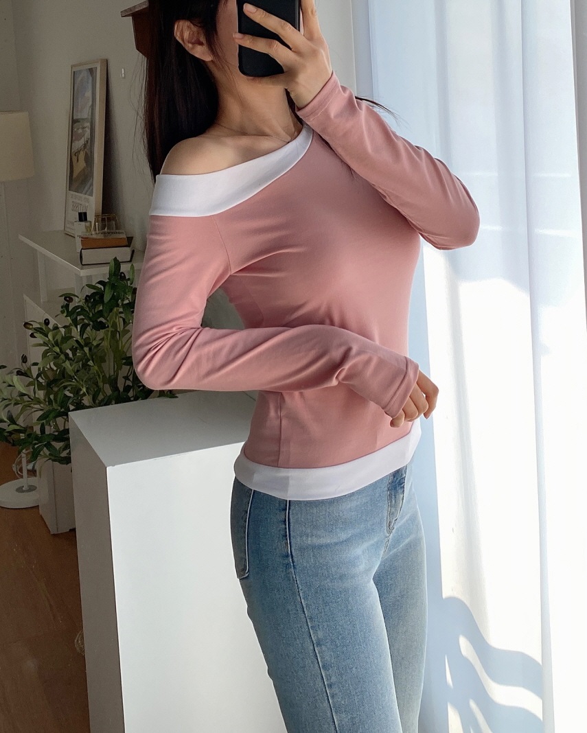 配色ワンショルダーTシャツ | 詳細画像12