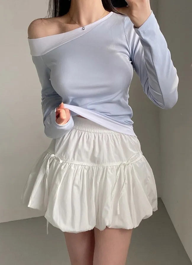 配色ワンショルダーTシャツ | 詳細画像1