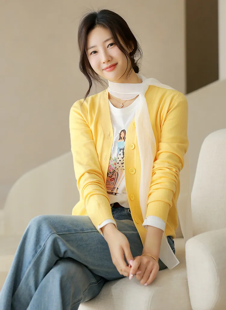 Vネックベーシックカーディガン | styleonme | 詳細画像2