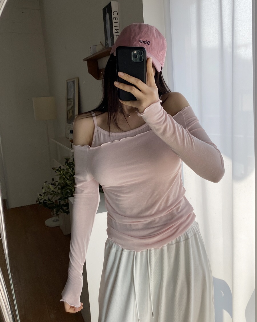 キャミレイヤードオフショルメロウTシャツ | 詳細画像5