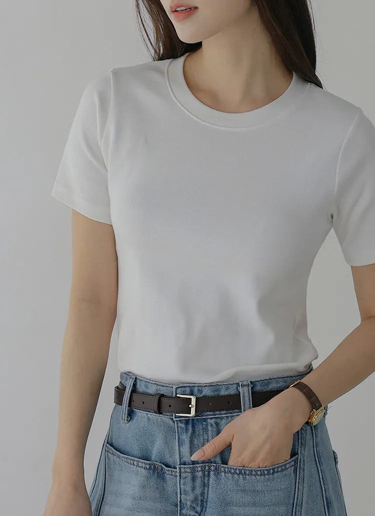 ラウンドネック半袖Tシャツ | chicfox | 詳細画像1