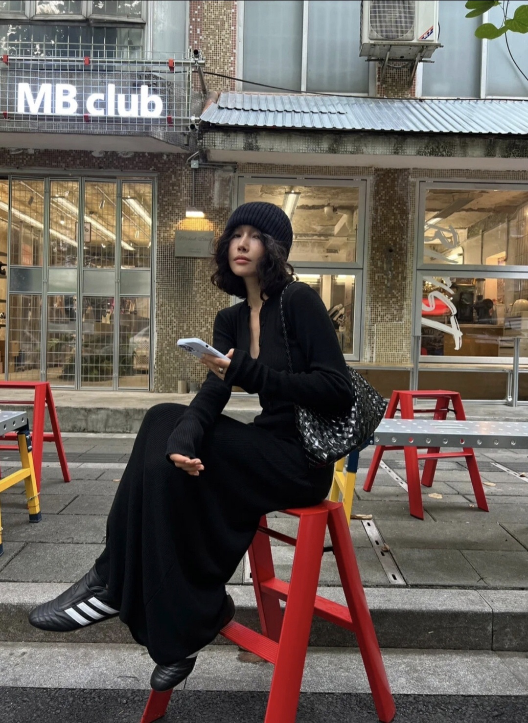 ハーフボタンリブニットマキシワンピース | 詳細画像11