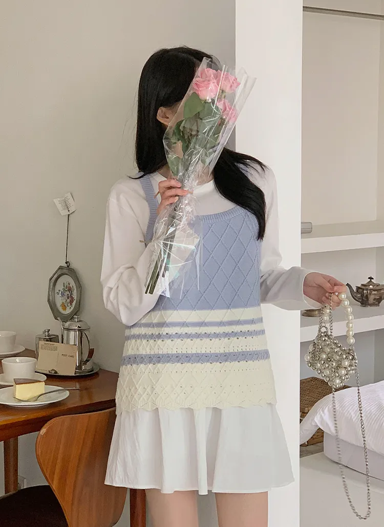 配色スカップクロシェニットビスチェ | hotping | 詳細画像1