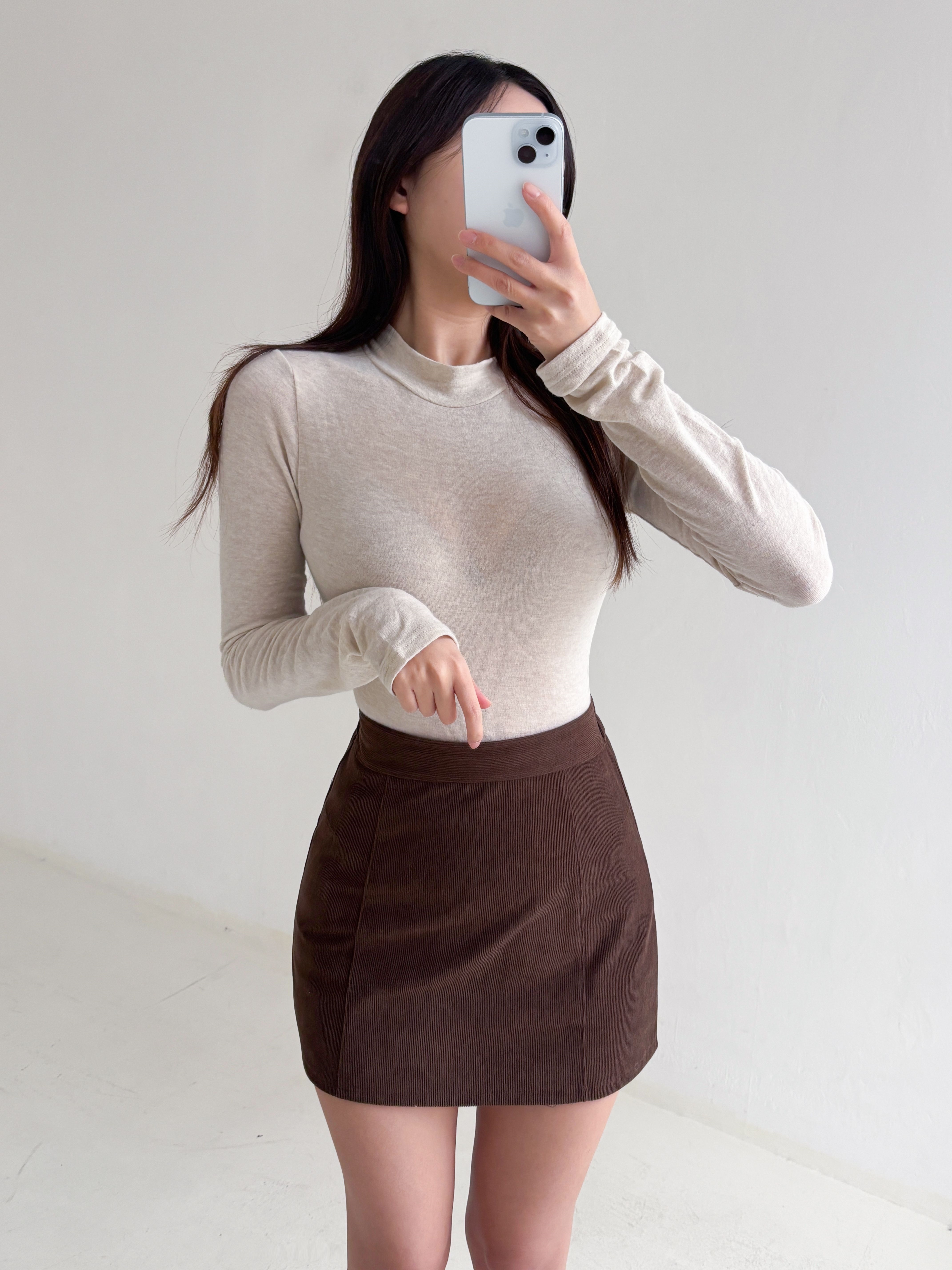 パンツ裏地コーデュロイバックゴムミニスカート | 詳細画像9