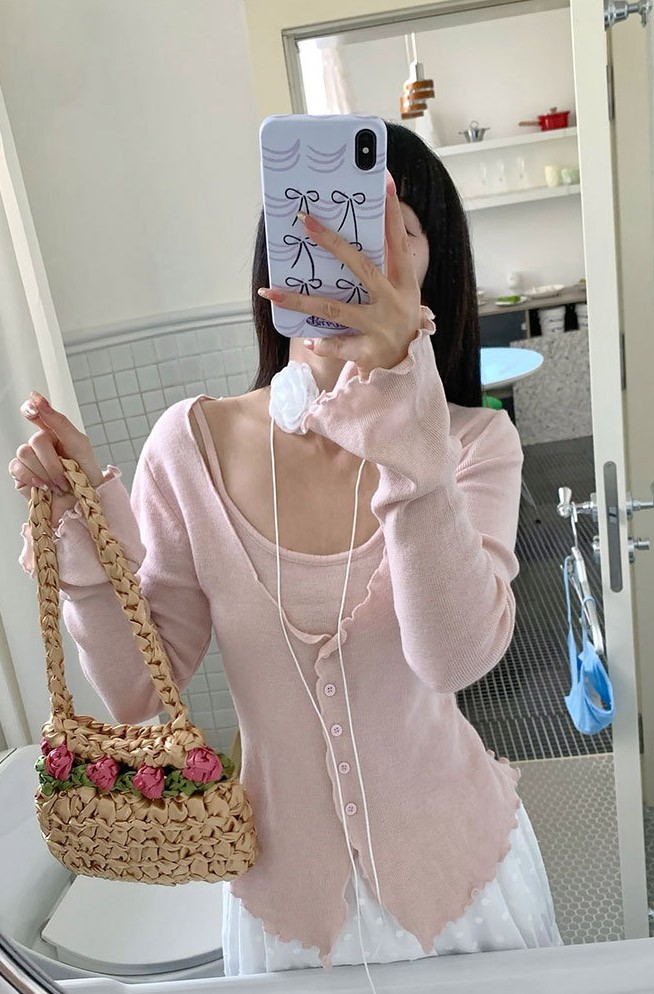 キャミレイヤードメロウボタンTシャツ | 詳細画像4