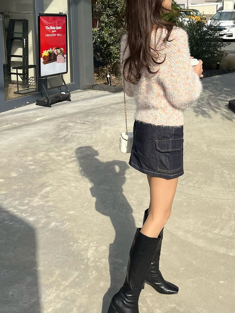 スクエアネックヘアリーカラーミックスニット | 詳細画像11