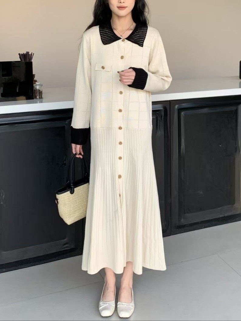 配色カラーパンチングニットワンピース | 詳細画像7