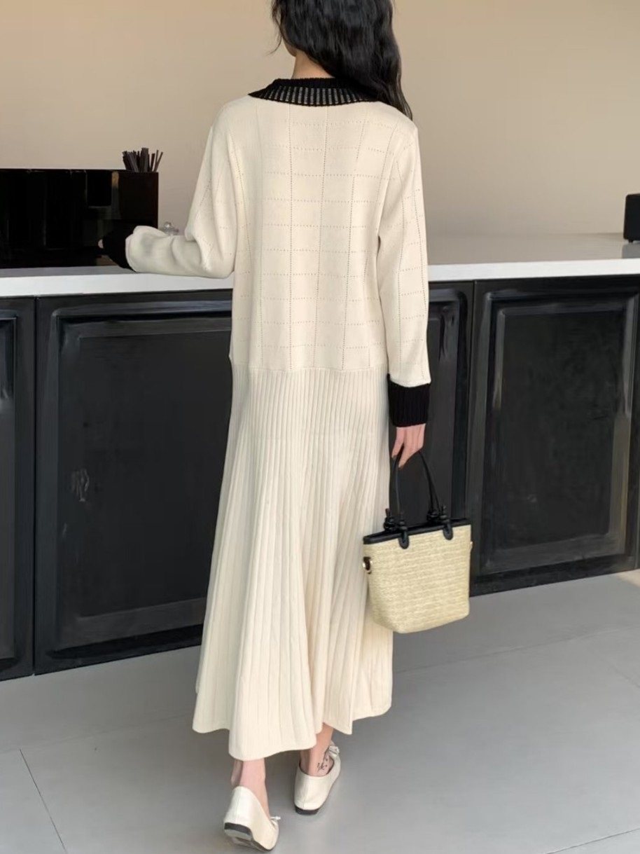 配色カラーパンチングニットワンピース | 詳細画像8