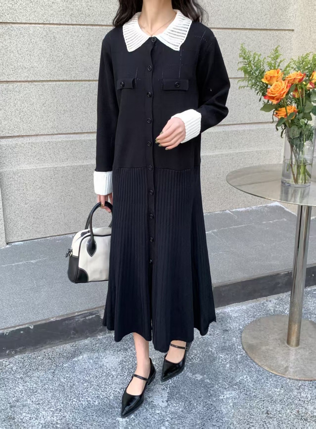 配色カラーパンチングニットワンピース | 詳細画像12