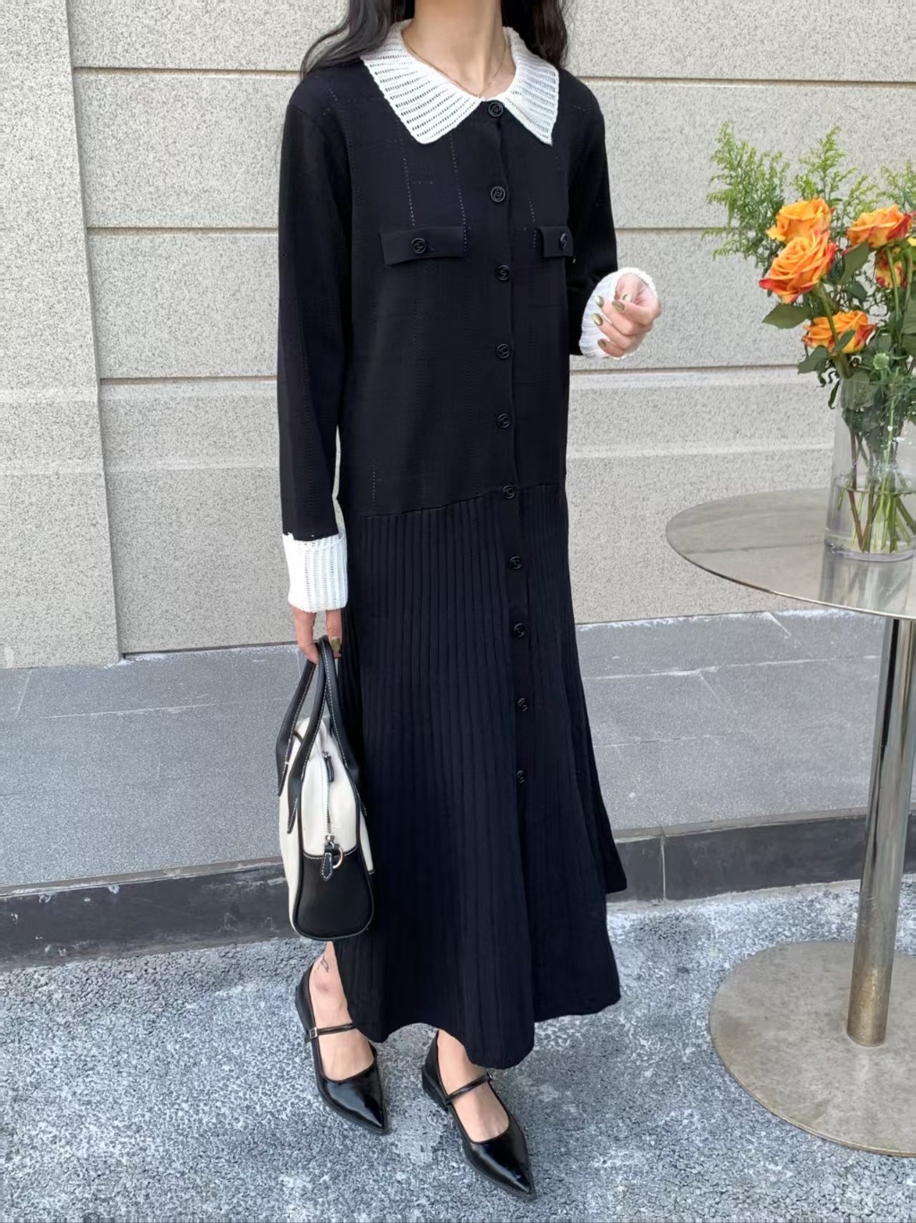 配色カラーパンチングニットワンピース | 詳細画像13