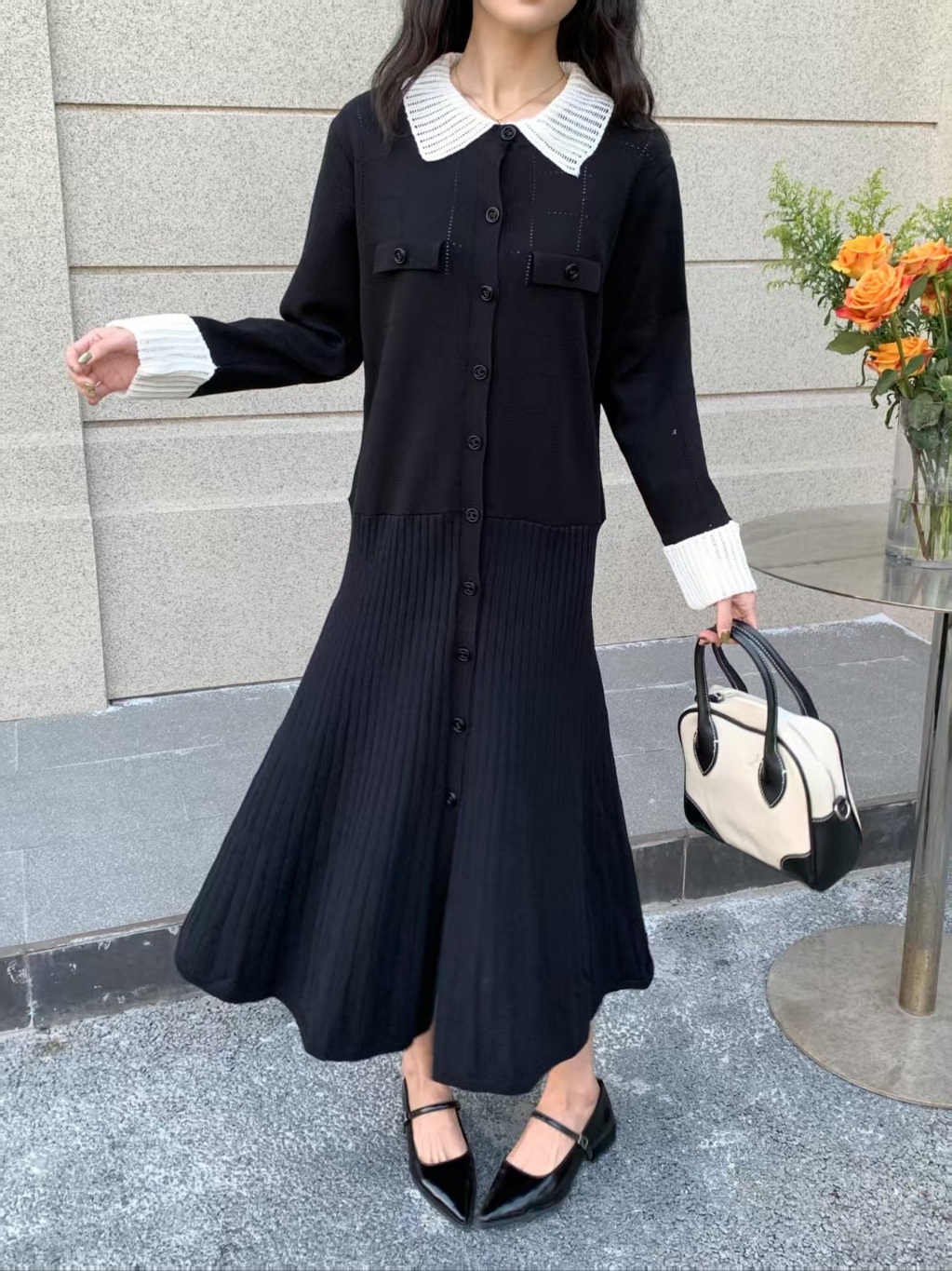 配色カラーパンチングニットワンピース | 詳細画像15