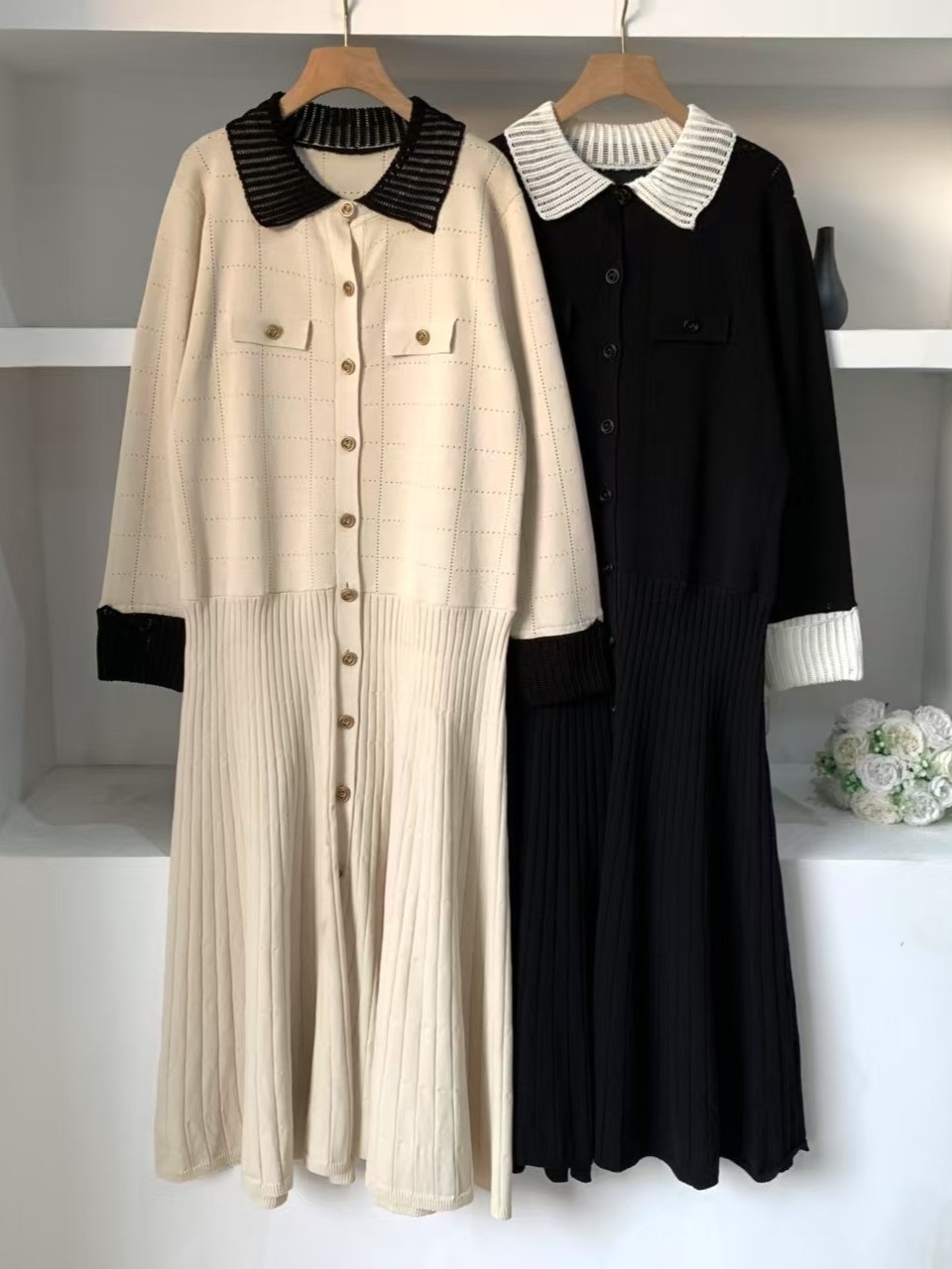 配色カラーパンチングニットワンピース | 詳細画像17