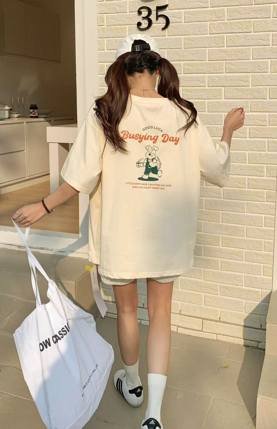 バックドッグプリントボクシー半袖Tシャツ | 詳細画像3