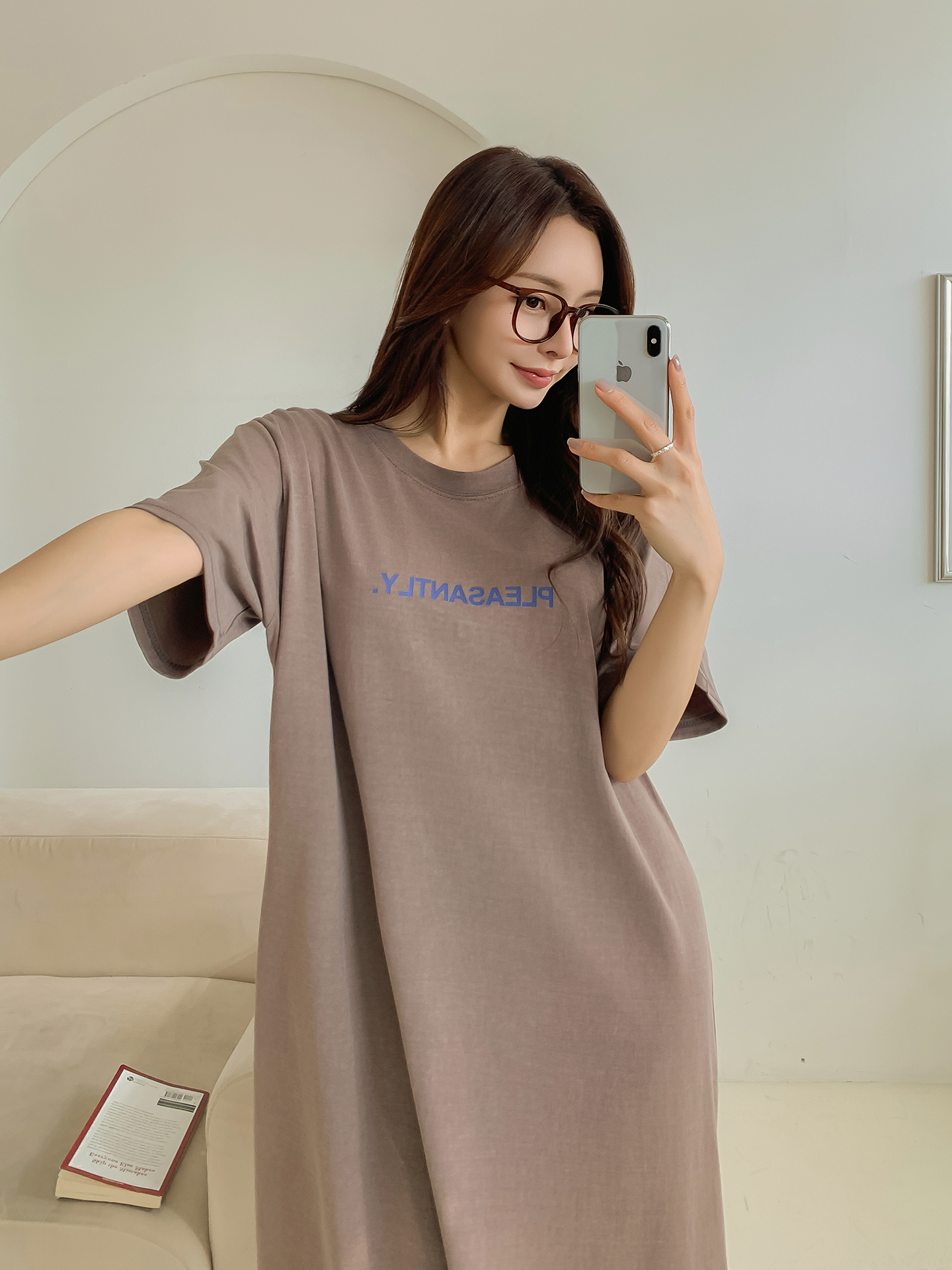 ロゴ半袖Tシャツロングワンピース | 詳細画像2