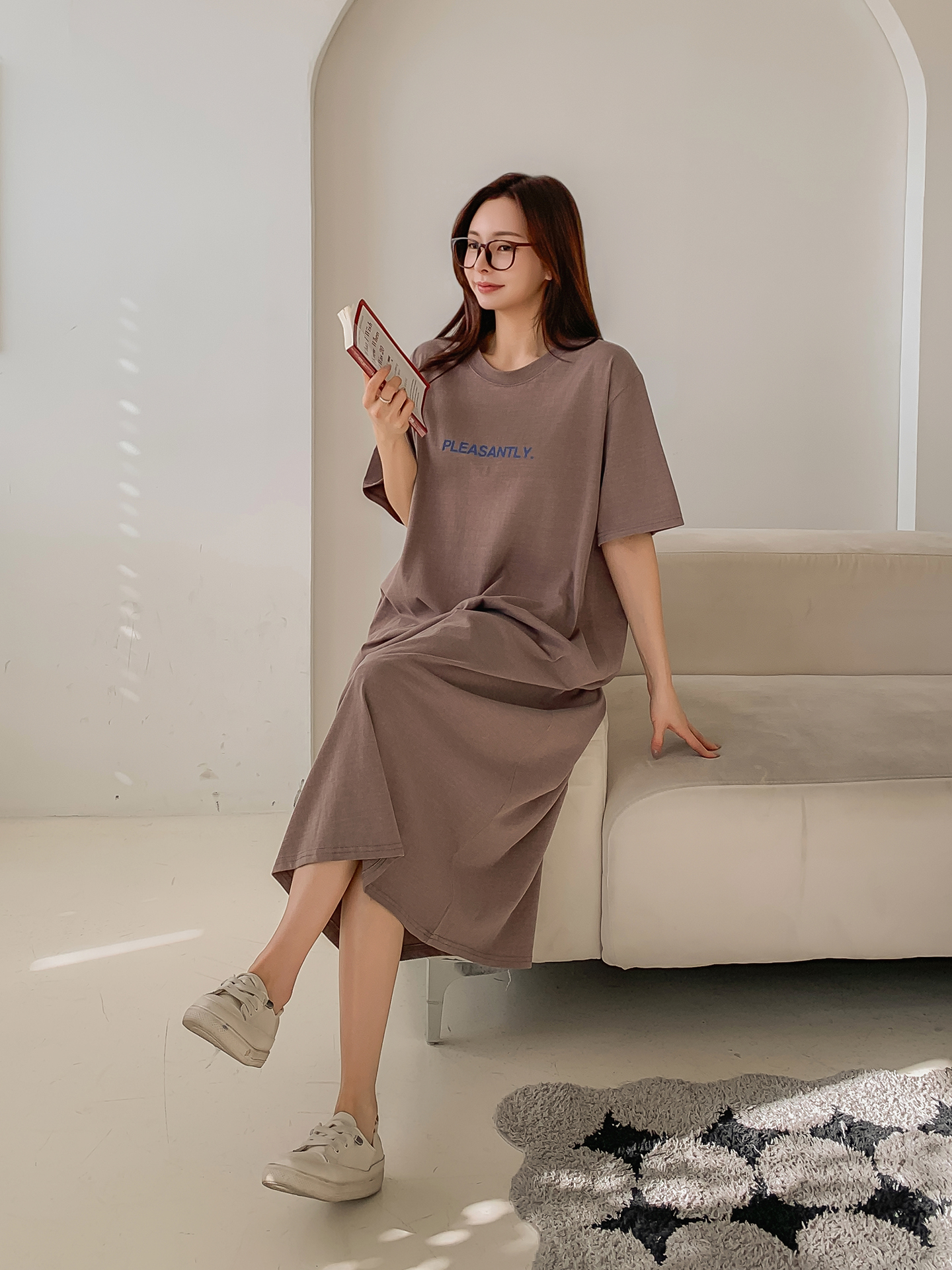 ロゴ半袖Tシャツロングワンピース | 詳細画像6