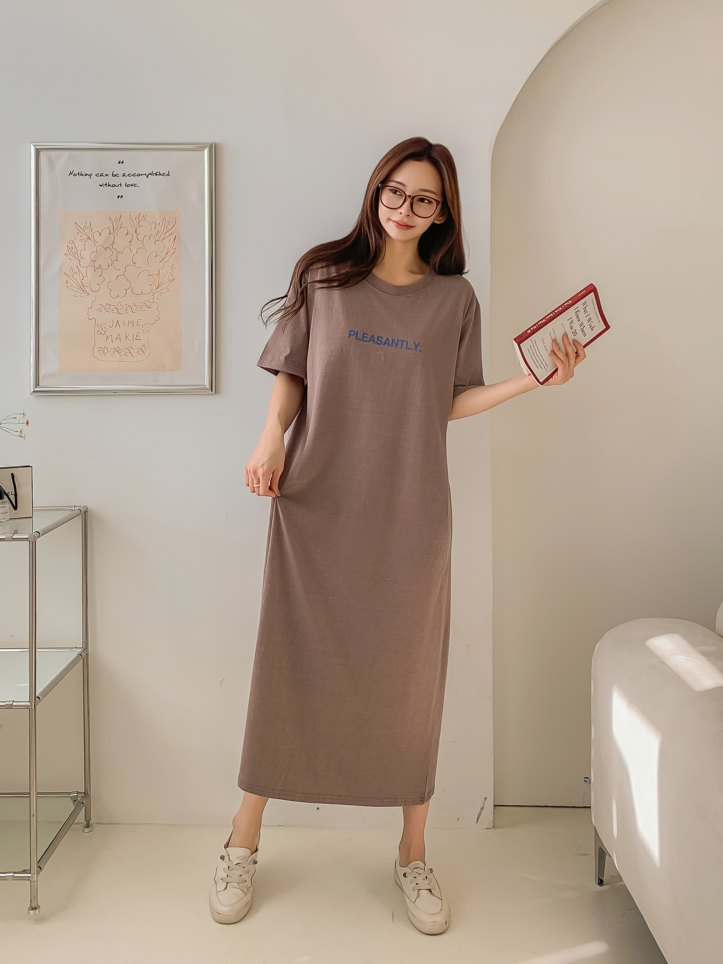 ロゴ半袖Tシャツロングワンピース | 詳細画像7