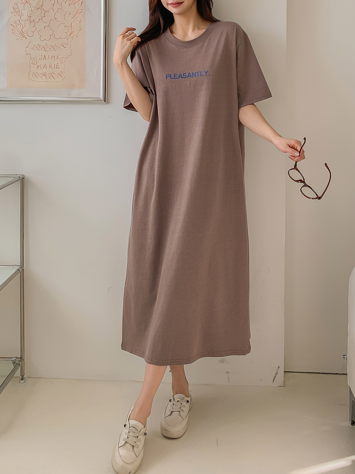 ロゴ半袖Tシャツロングワンピース | 詳細画像11