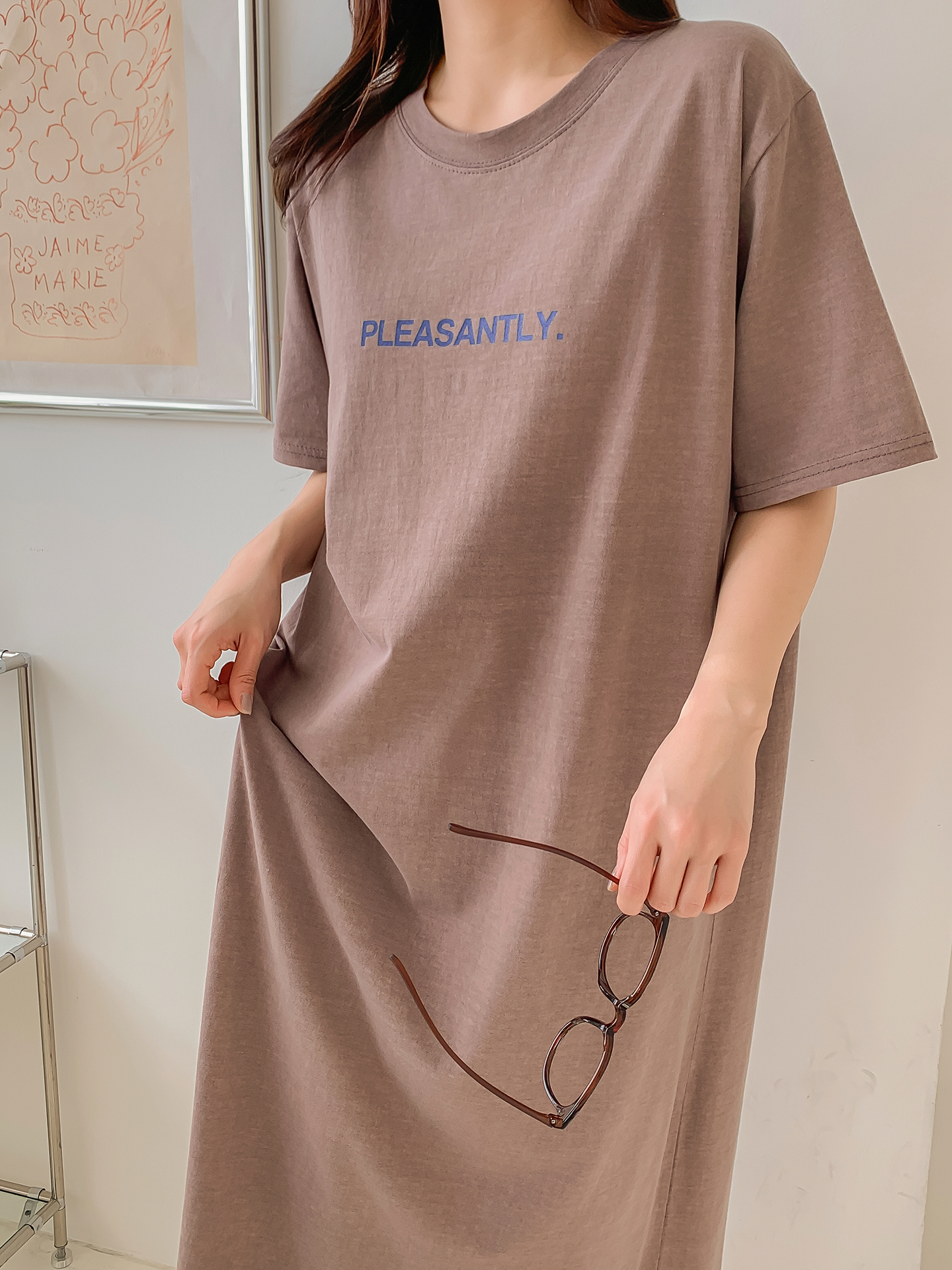 ロゴ半袖Tシャツロングワンピース | 詳細画像13