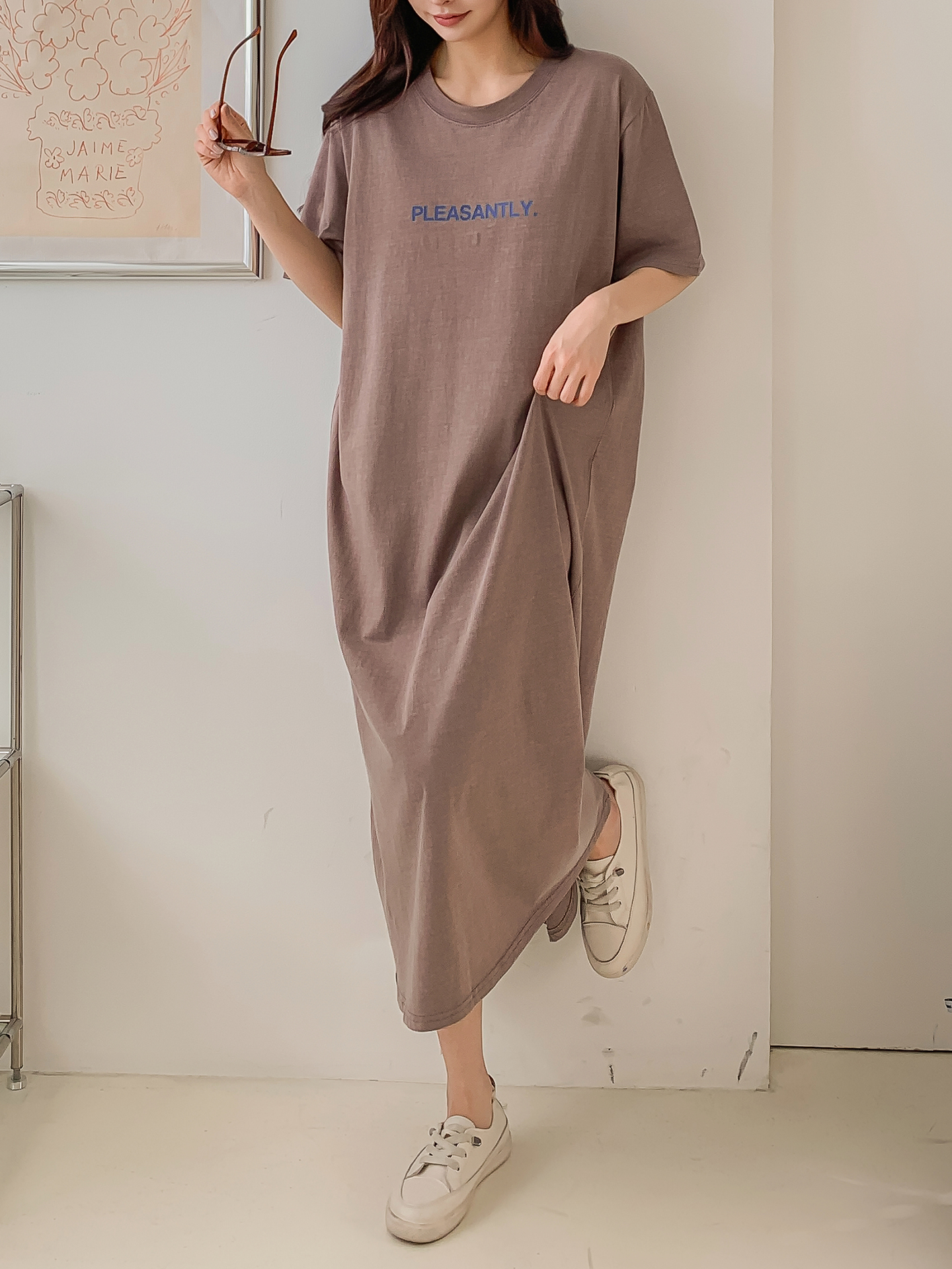 ロゴ半袖Tシャツロングワンピース | 詳細画像14