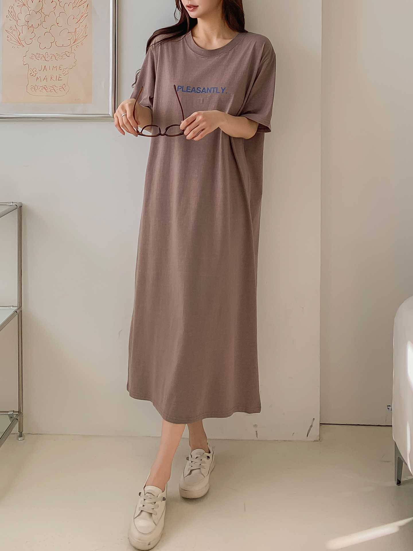 ロゴ半袖Tシャツロングワンピース | 詳細画像15
