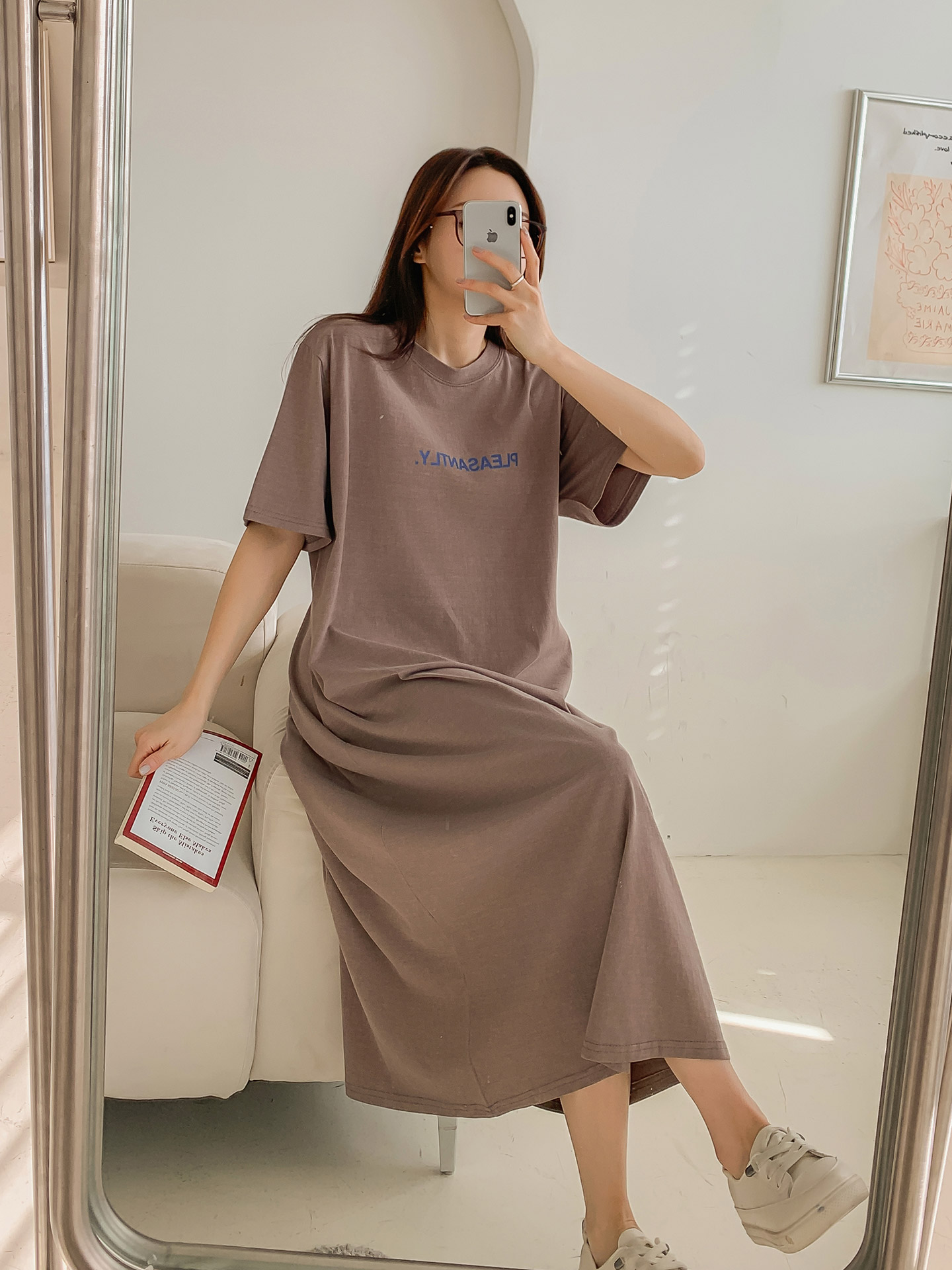 ロゴ半袖Tシャツロングワンピース | 詳細画像10