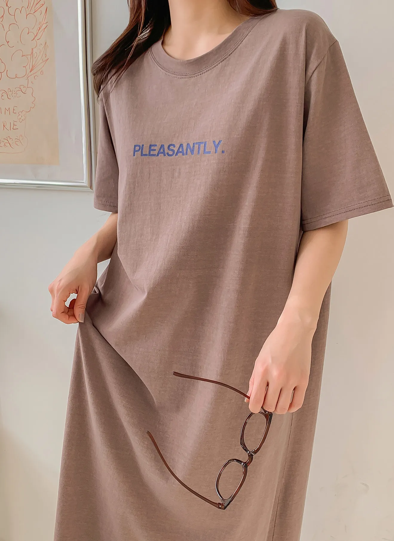 ロゴ半袖Tシャツロングワンピース | 詳細画像1