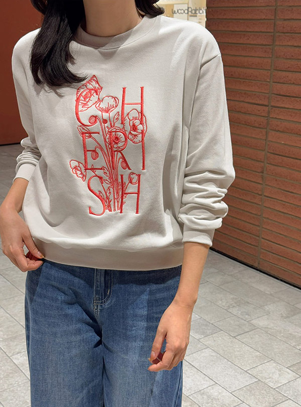 フラワーレタリング刺繍スウェット | 詳細画像2