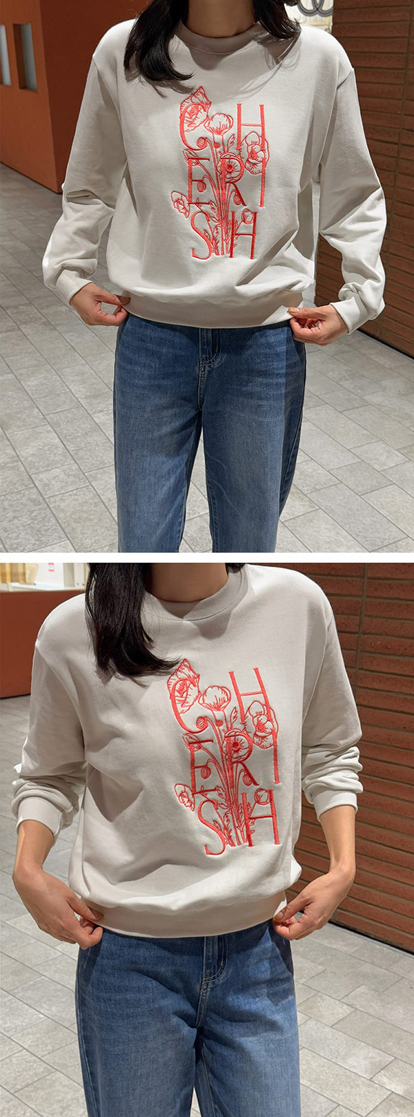 フラワーレタリング刺繍スウェット | 詳細画像10