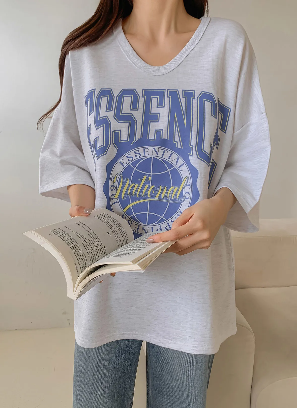 ESSENCEエンブレムボクシーTシャツ | 詳細画像1