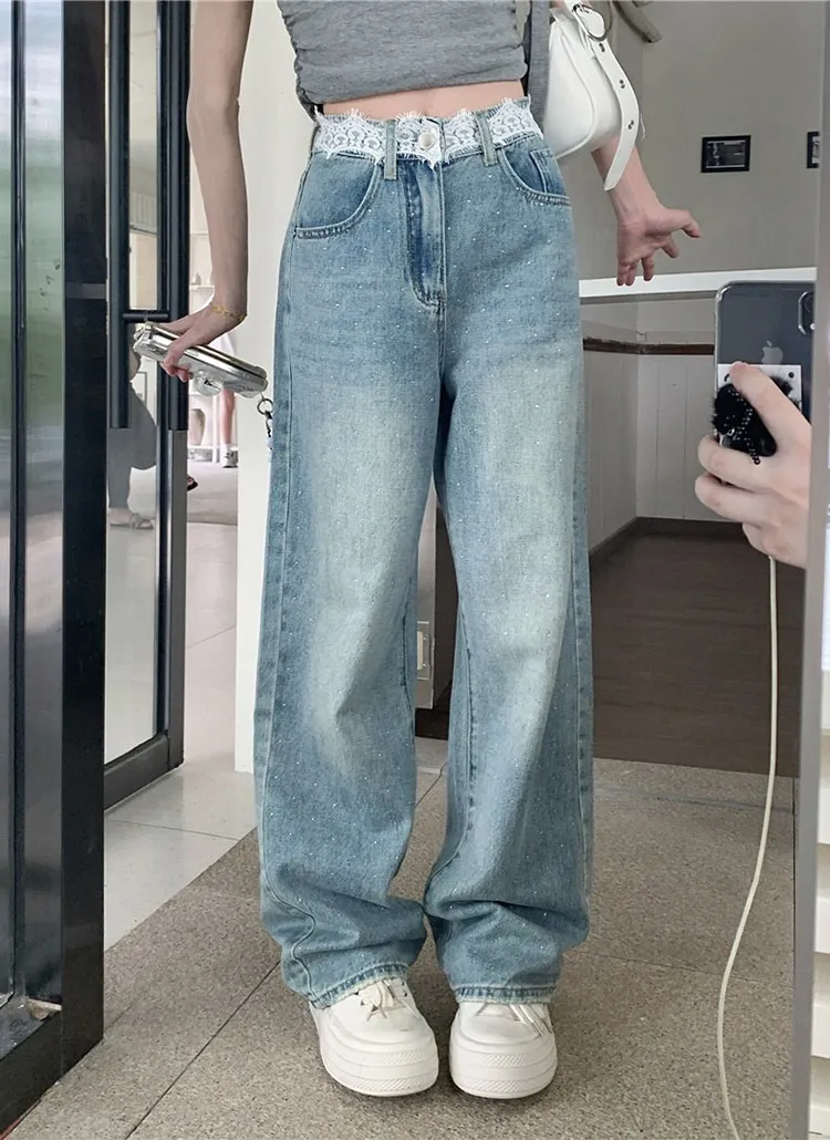 レースキュービックデニムパンツ | 詳細画像1