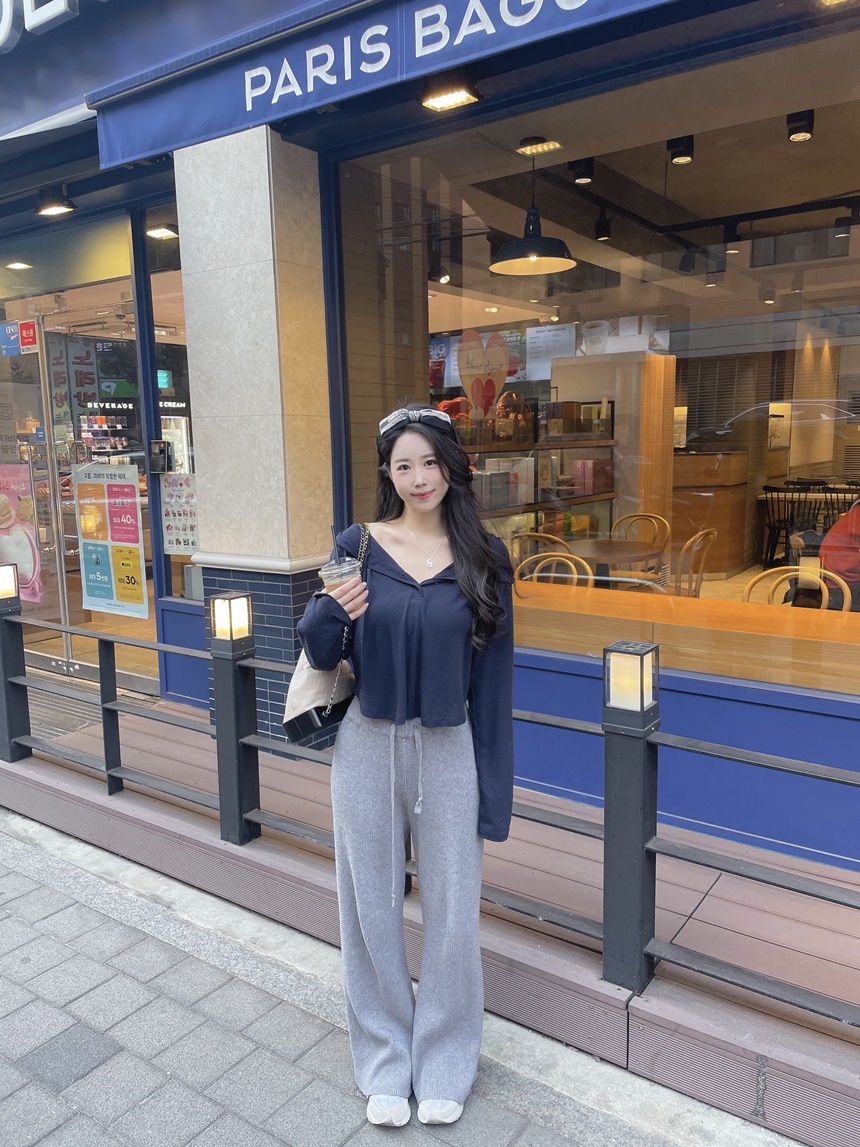 ハーフボタンフードTシャツ | mirangmirang | 詳細画像7