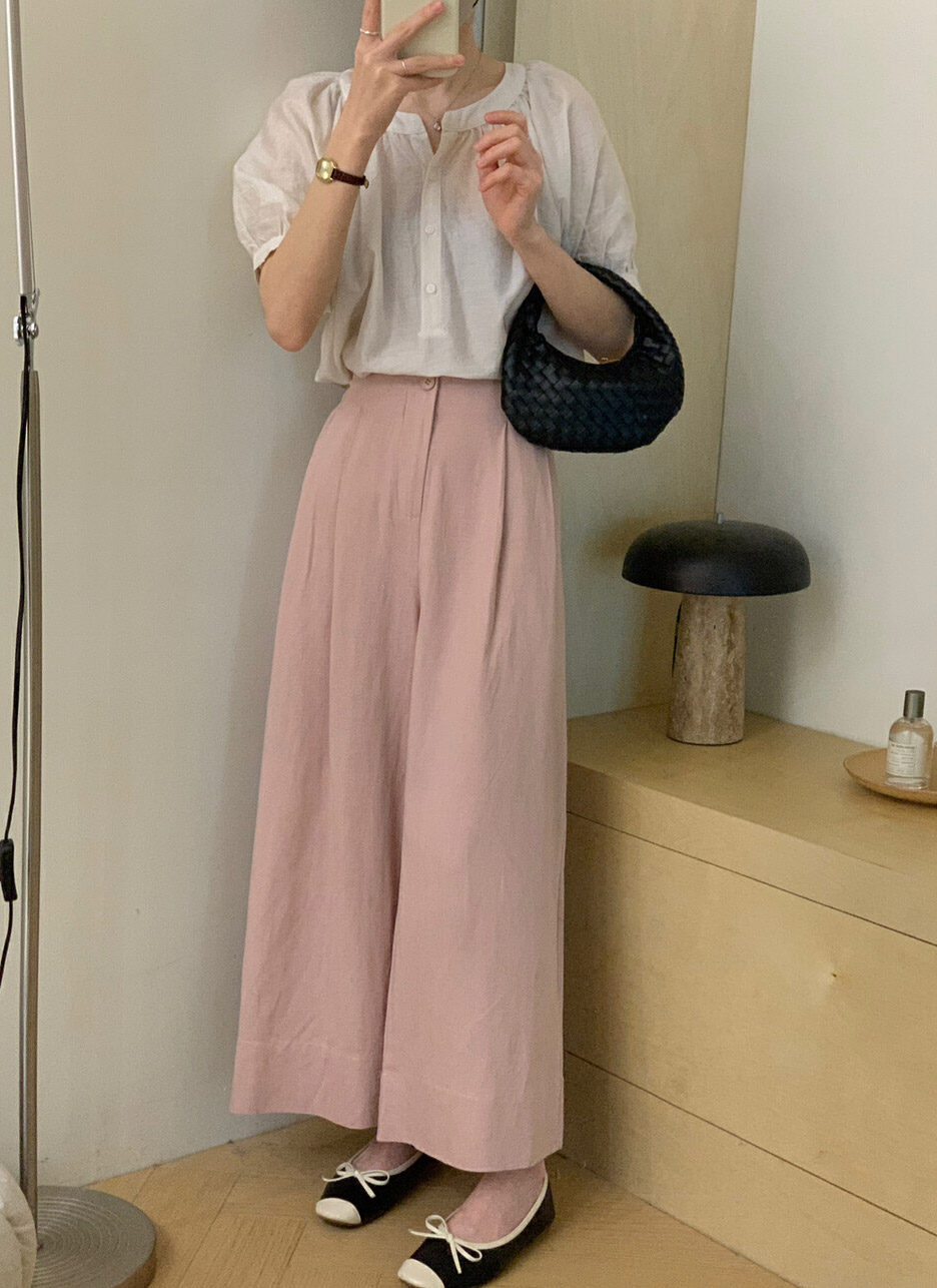 バックゴムワンボタンタックワイドパンツ | 詳細画像5