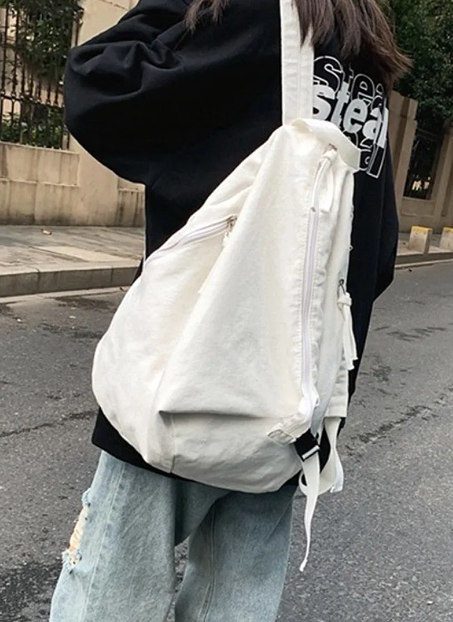 マルチジップポケットコットンバックパック | 詳細画像1