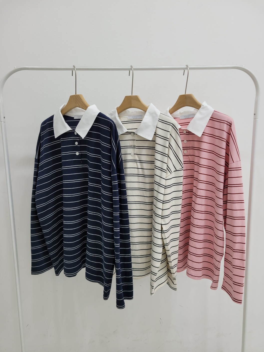 配色ポロカラーボーダーボクシーTシャツ | 詳細画像13