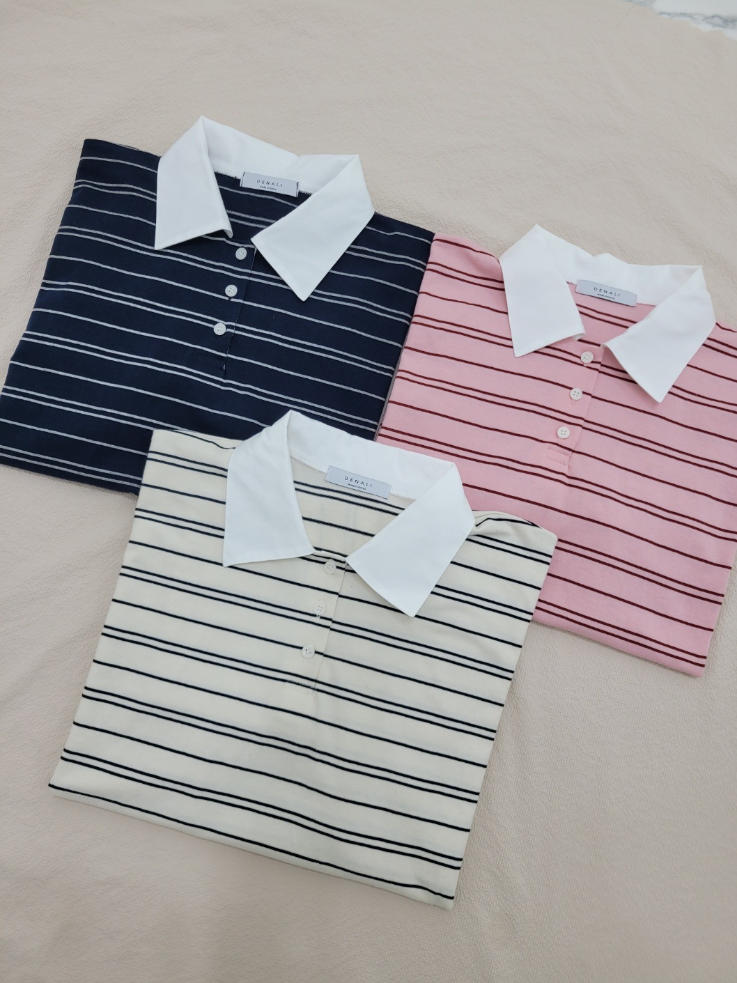 配色ポロカラーボーダーボクシーTシャツ | 詳細画像14