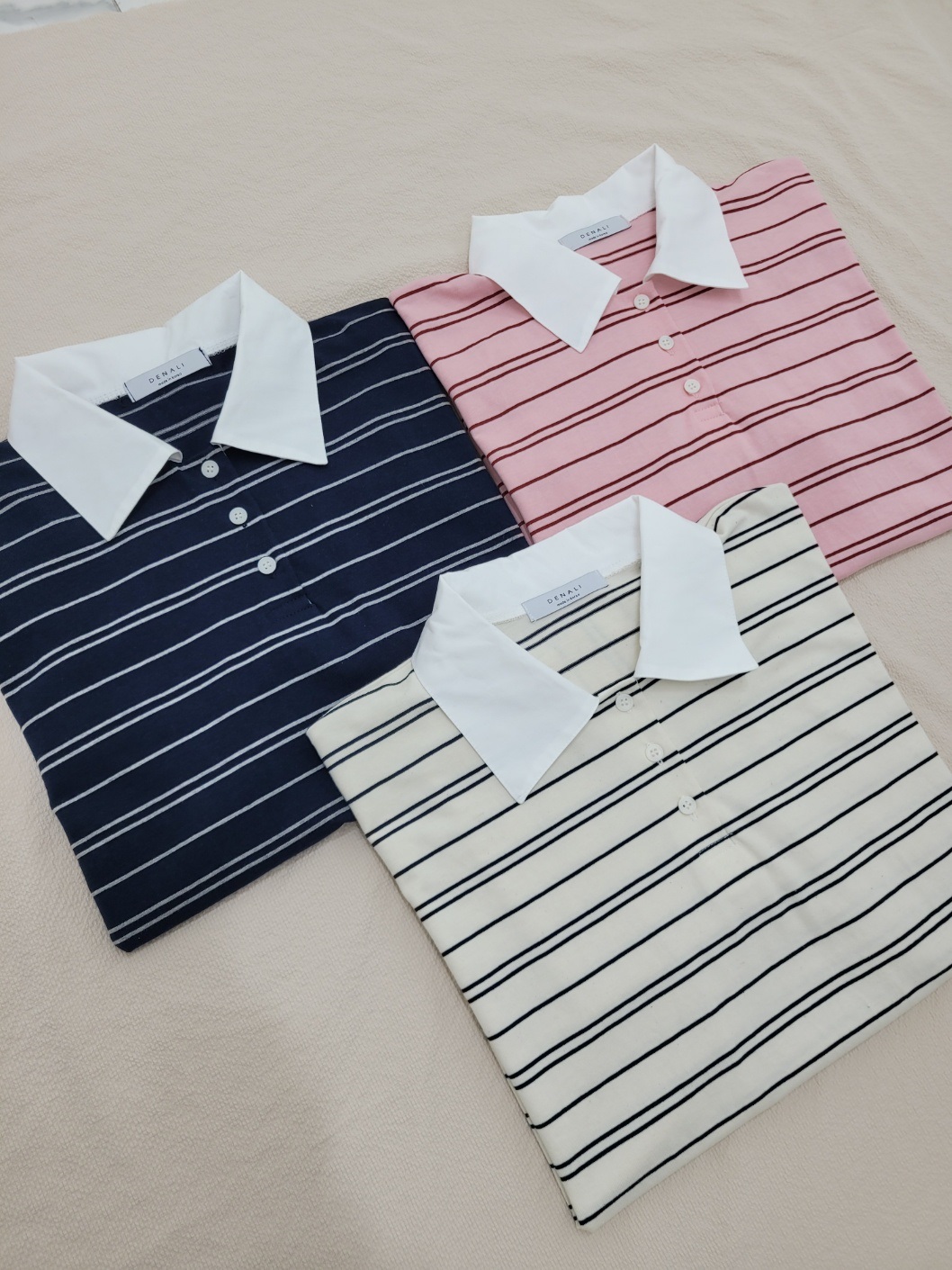 配色ポロカラーボーダーボクシーTシャツ | 詳細画像15