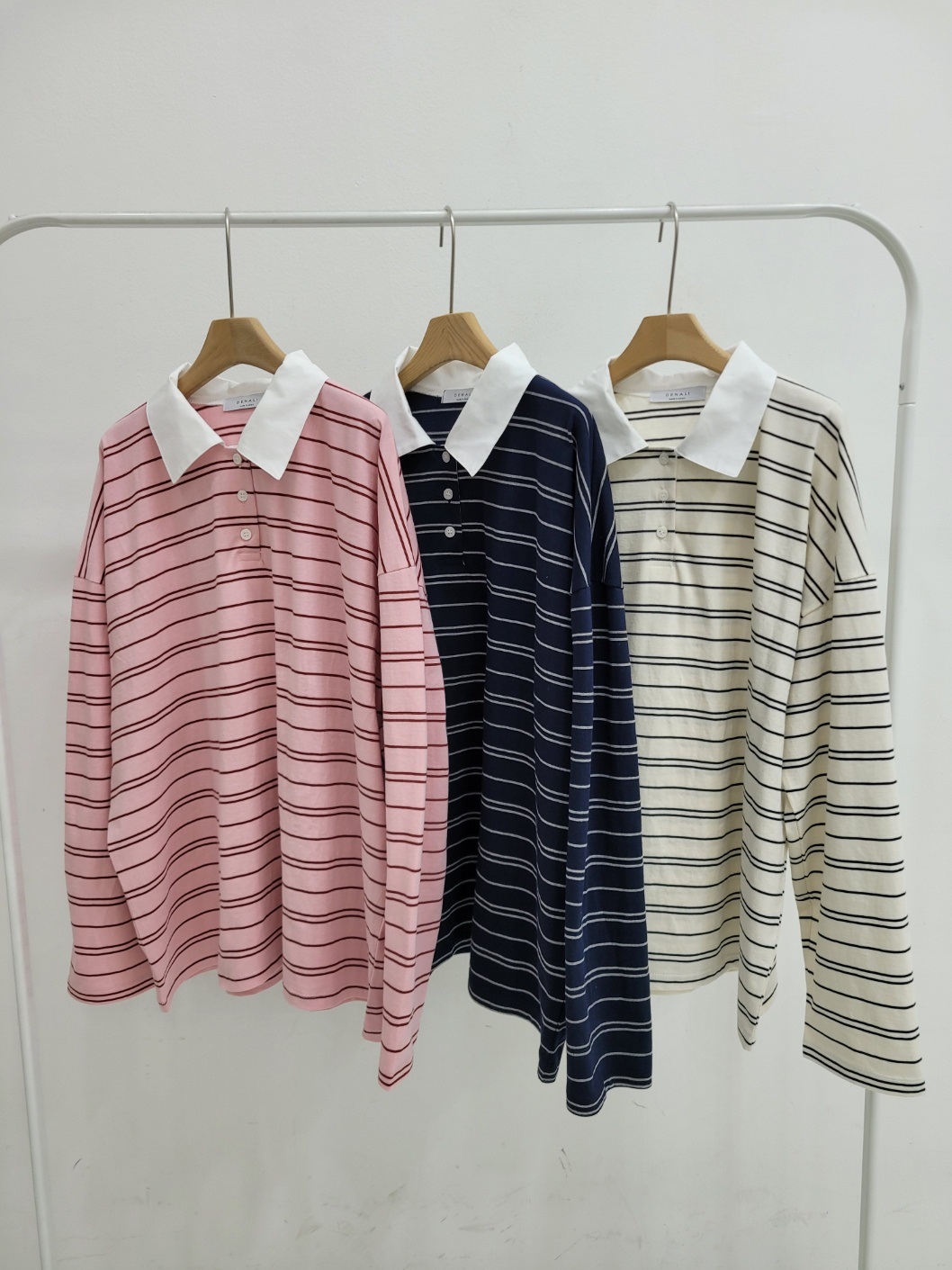 配色ポロカラーボーダーボクシーTシャツ | 詳細画像17