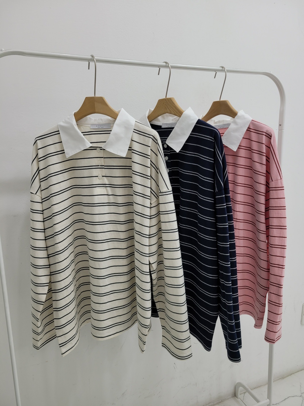 配色ポロカラーボーダーボクシーTシャツ | 詳細画像18