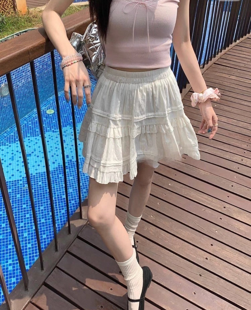 パンツ裏地フリルピンタックティアードスカート | 詳細画像6