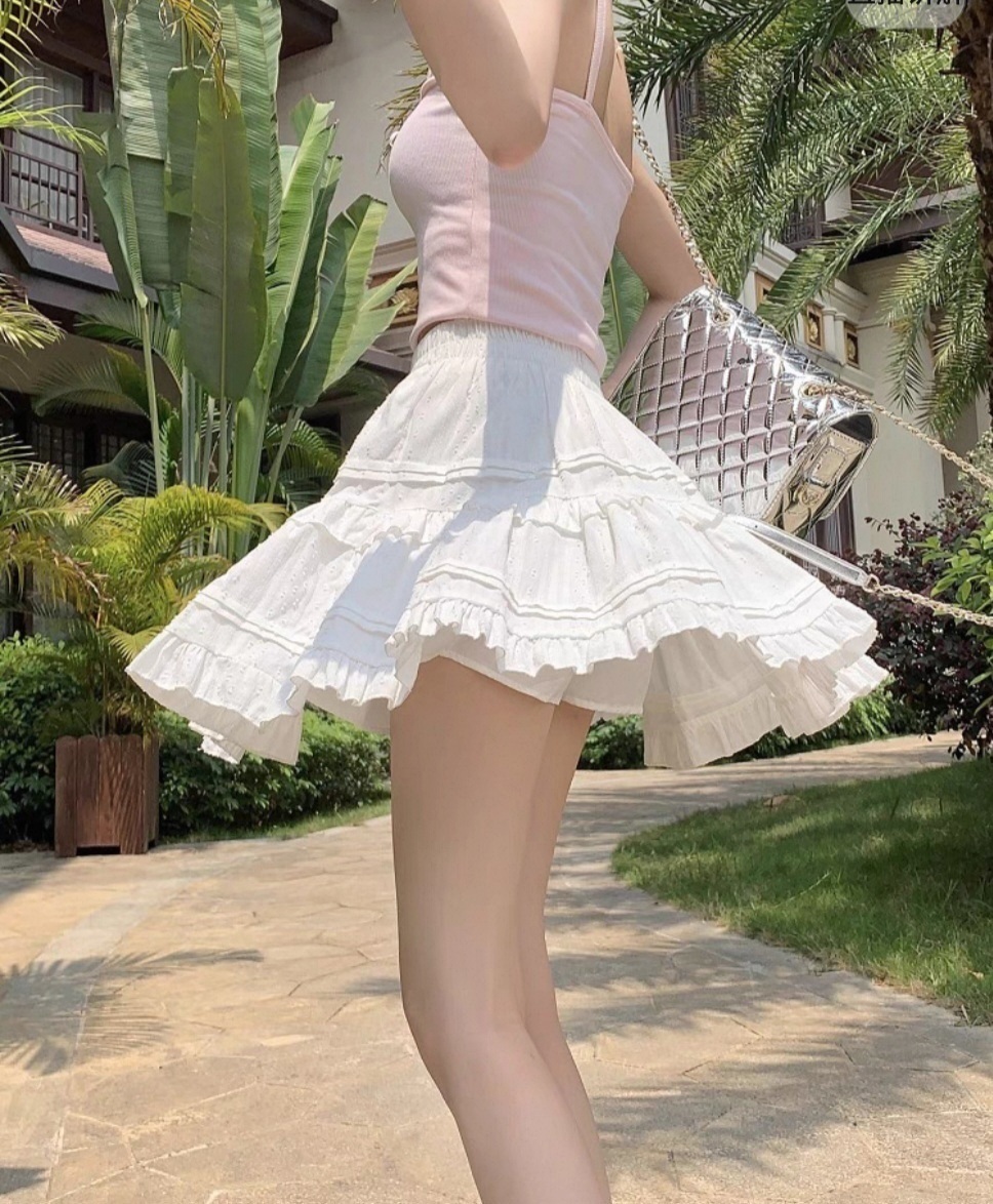パンツ裏地フリルピンタックティアードスカート | 詳細画像11