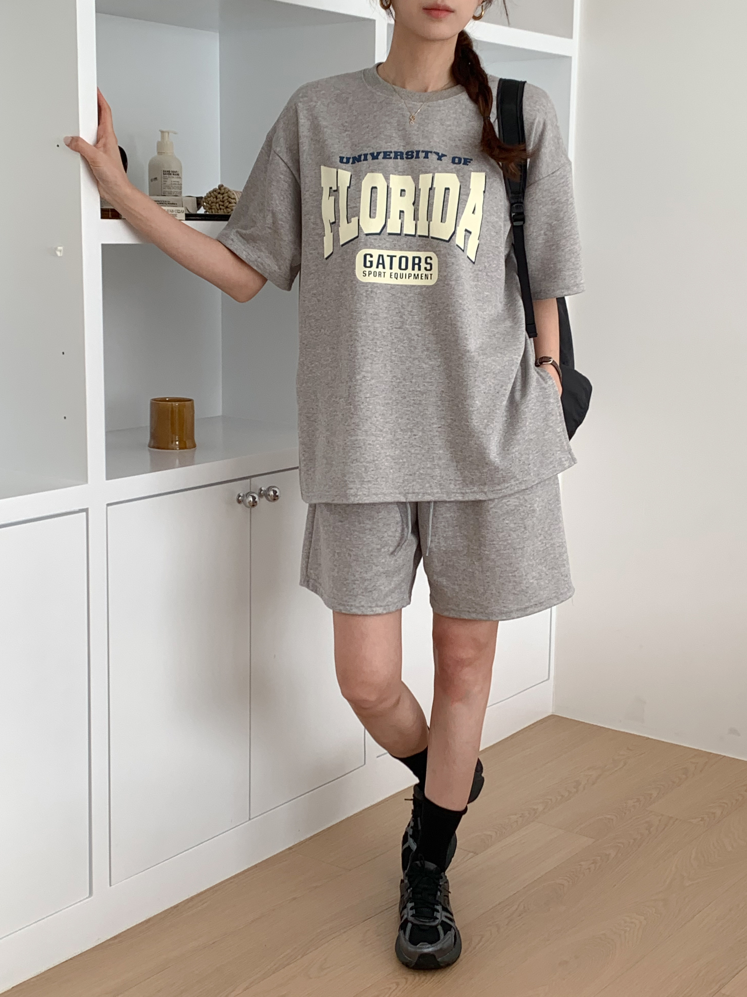 FLORIDAスリット半袖Tシャツ&ドロストハーフパンツSET | 詳細画像2