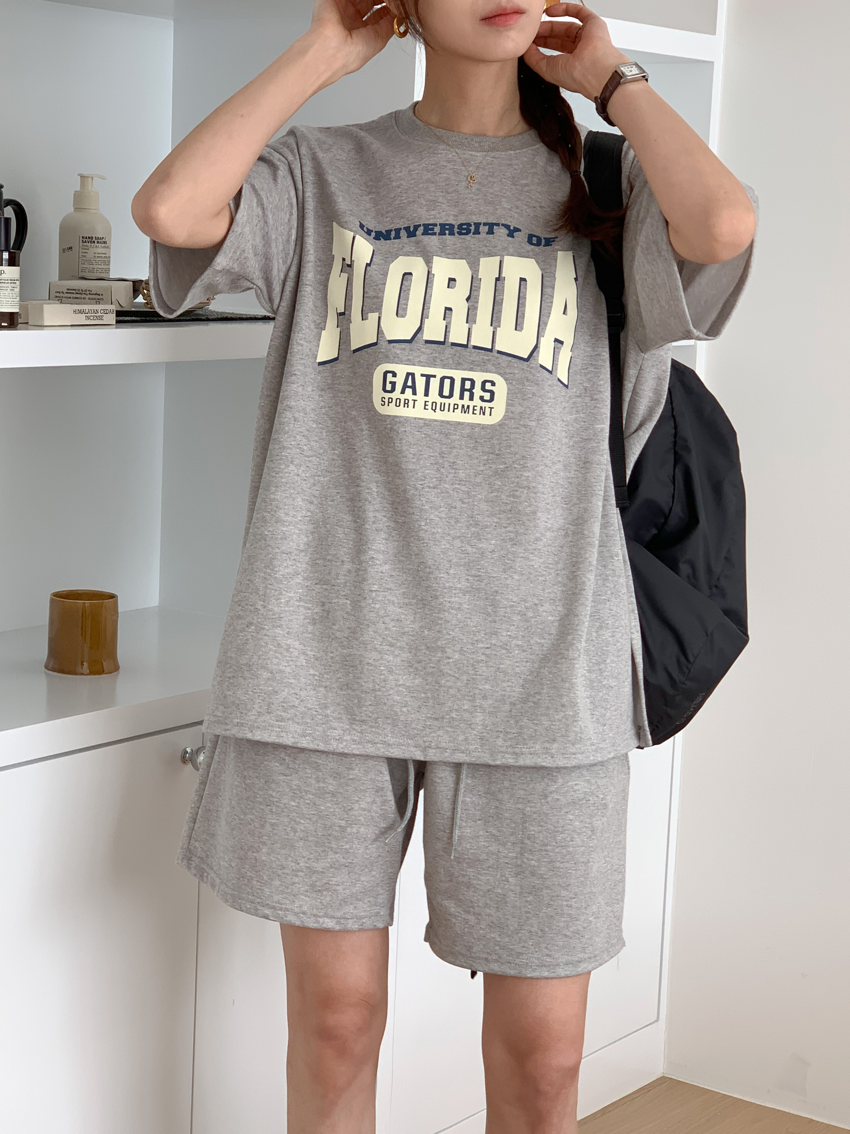 FLORIDAスリット半袖Tシャツ&ドロストハーフパンツSET | 詳細画像3