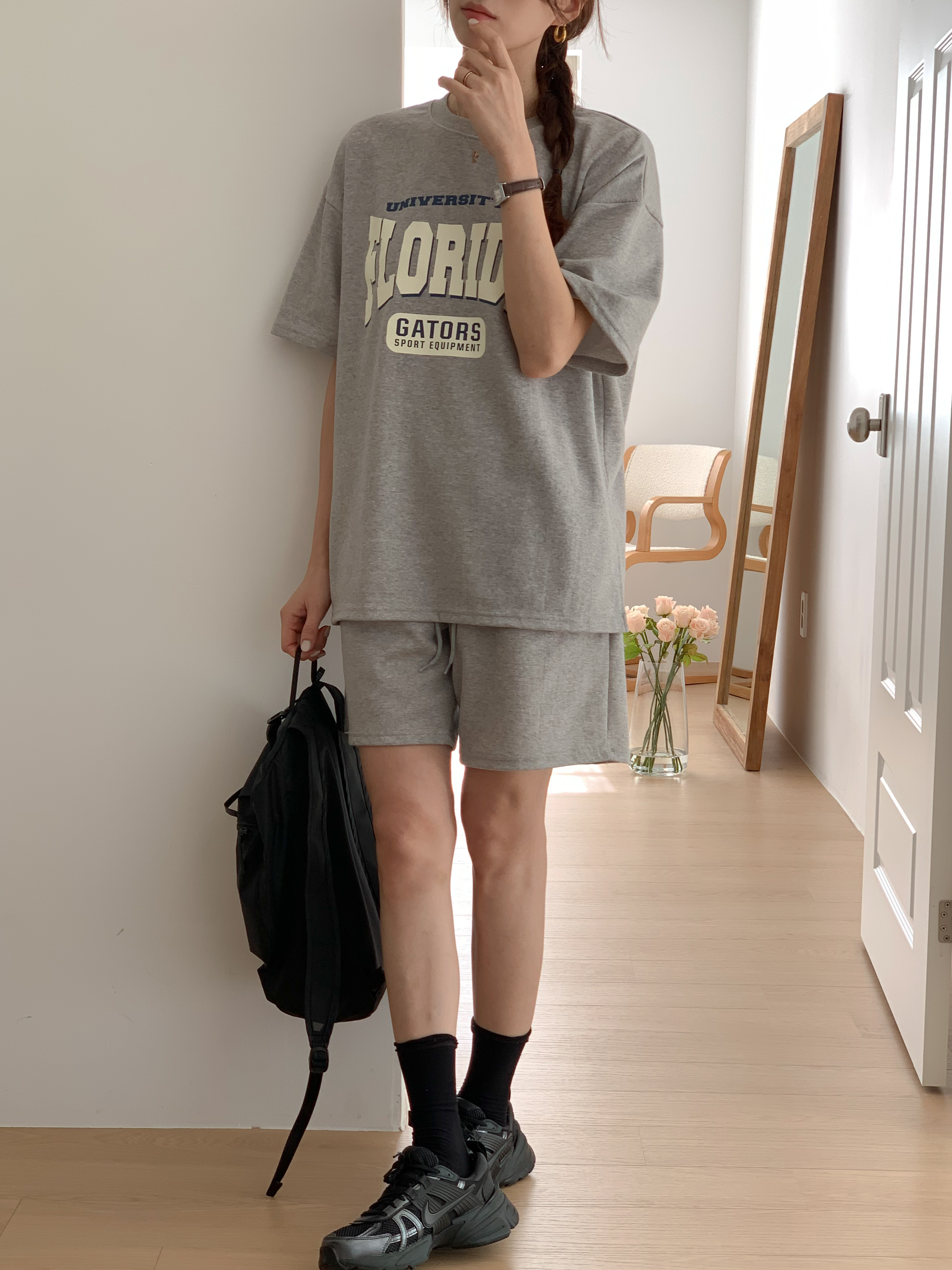 FLORIDAスリット半袖Tシャツ&ドロストハーフパンツSET | 詳細画像8