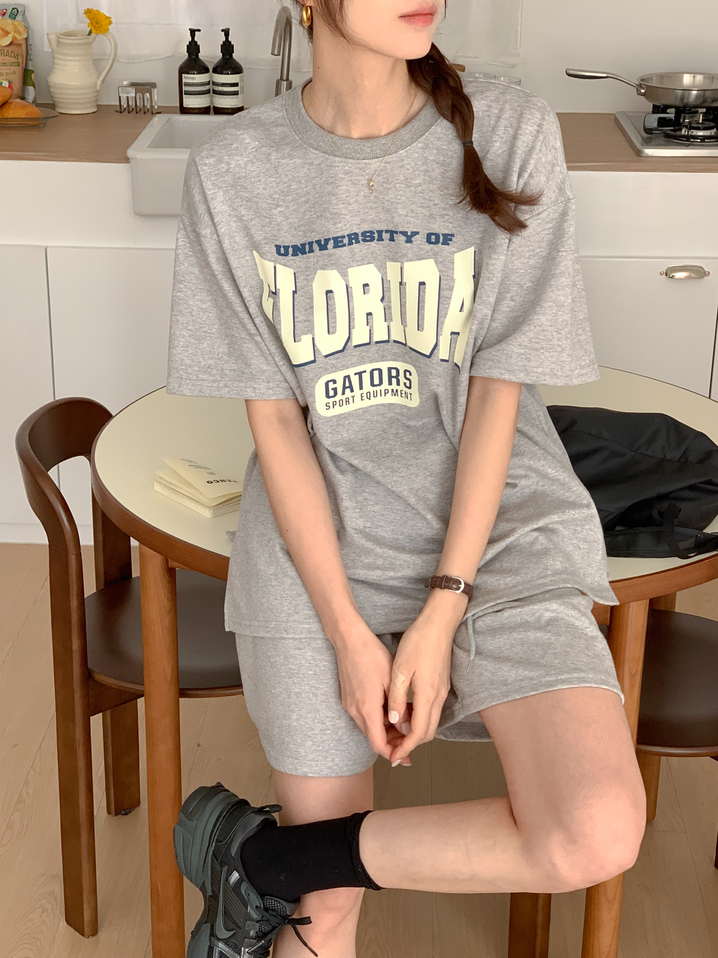 FLORIDAスリット半袖Tシャツ&ドロストハーフパンツSET | 詳細画像11