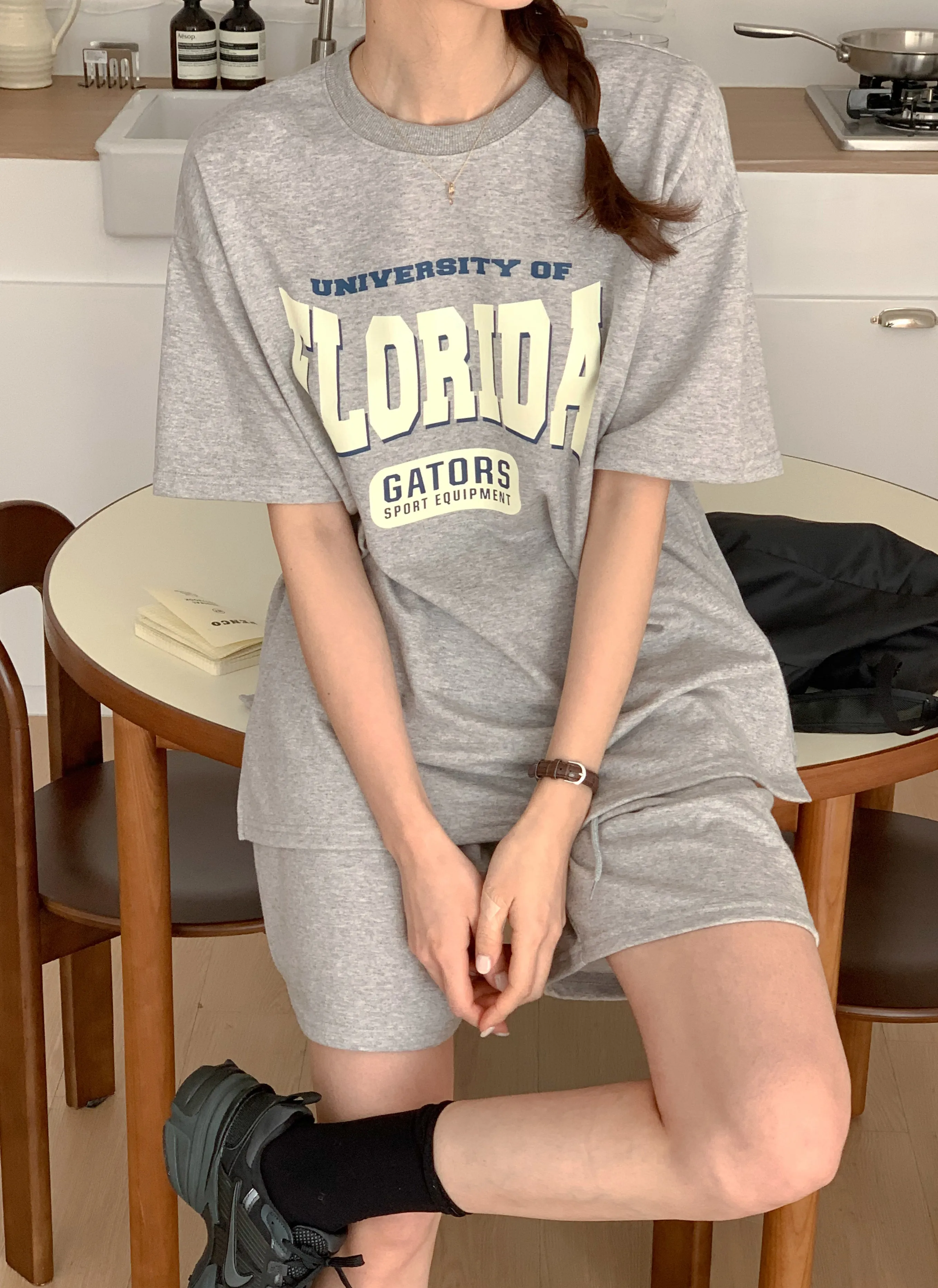 FLORIDAスリット半袖Tシャツ&ドロストハーフパンツSET | 詳細画像1