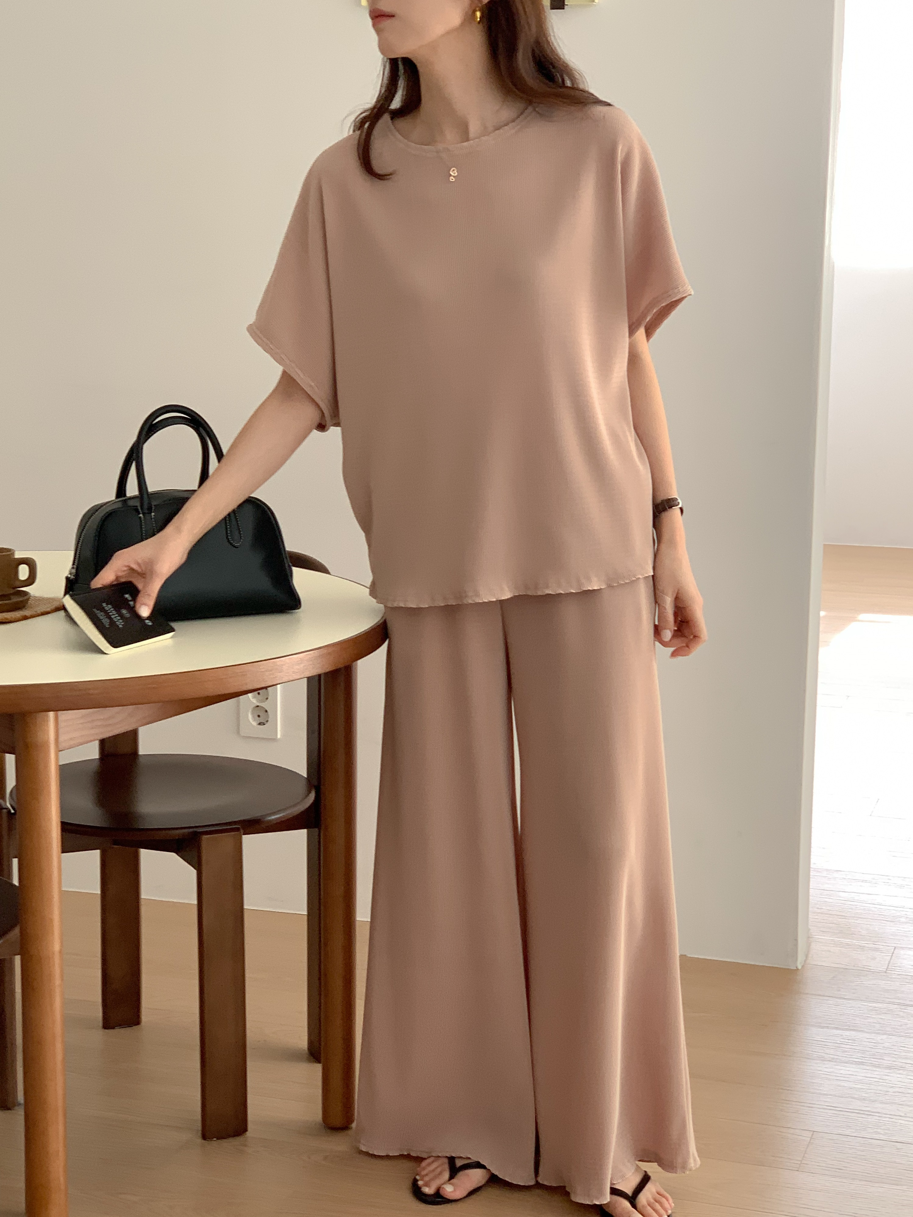 リブドルマン半袖Tシャツ&ワイドパンツSET | 詳細画像12