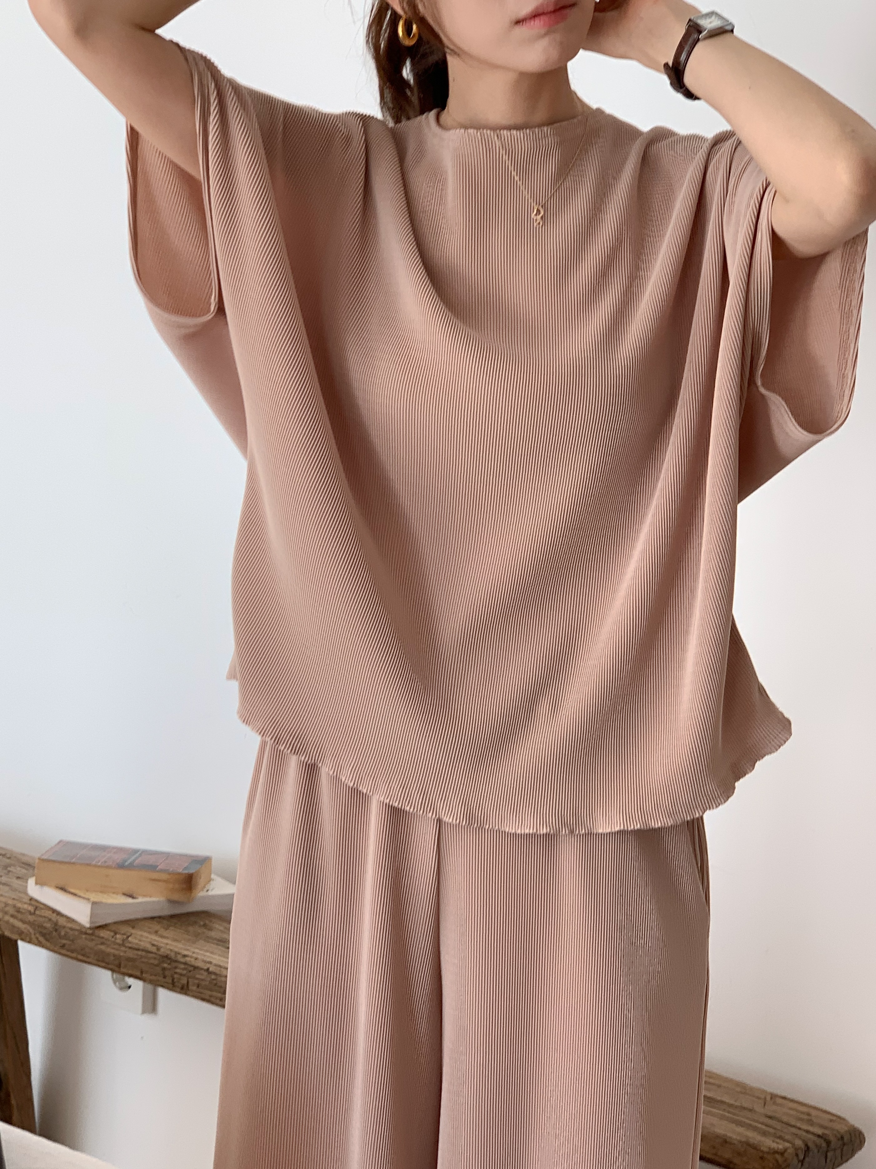 リブドルマン半袖Tシャツ&ワイドパンツSET | 詳細画像14