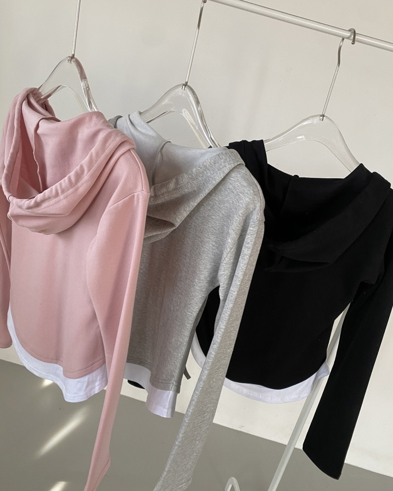 ハーフボタンレイヤードフードTシャツ | 詳細画像17